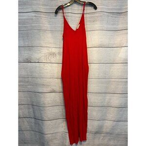 Love Stitch V-Neck w Pockets Sleeveless Maxi Dress M/L